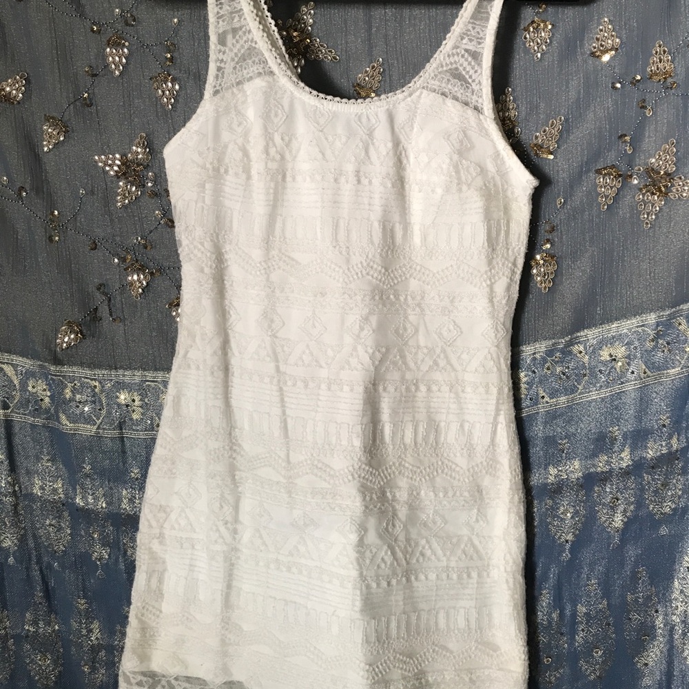 Fitted White Lace MiniDress